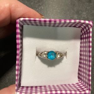 Sterling Silver 925 blue & silver ring